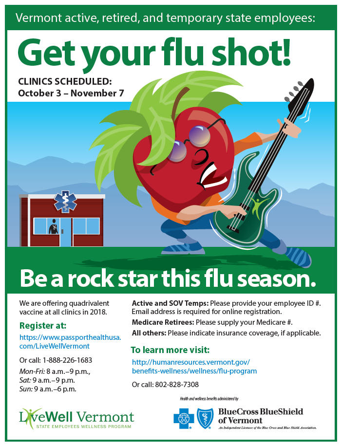 LiveWell Vermont Kicks Off Flu Shot Season Department Of Human  - Vermont Vaccination Schedule