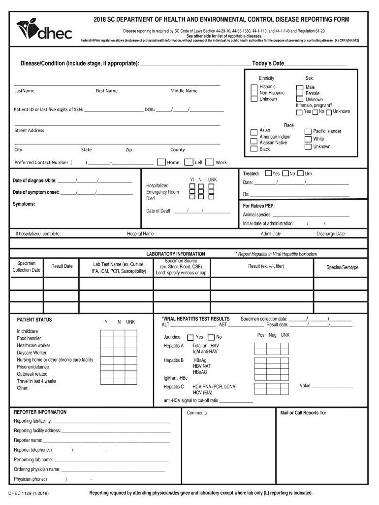 Sc Dhec Reportable Conditions 2023 Fill Out Sign Online DocHub - South Carolina Vaccine Scheduling